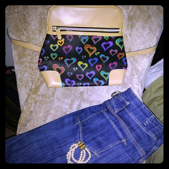 Handbags - Purse/small backpack with hearts